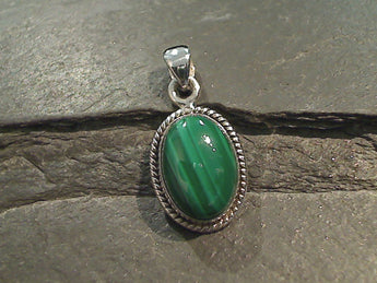 Malachite, Sterling Silver Pendant