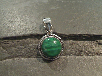Malachite, Sterling Silver Small Pendant
