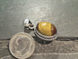 Tiger's Eye, Sterling Silver Small Pendant