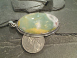 Dinosaur Agate, Sterling Silver Large Pendant
