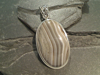 Laguna Lace Agate, Sterling Silver Pendant