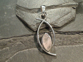 Rose Quartz, Sterling Silver Pendant