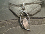 Rose Quartz, Sterling Silver Pendant