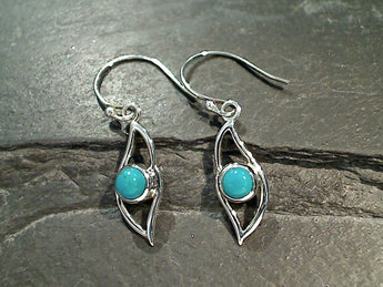Turquoise, Sterling Silver Earrings