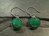 Malachite, Sterling Silver Earrings