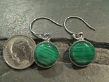 Malachite, Sterling Silver Earrings
