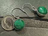 Malachite, Sterling Silver Earrings