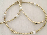 Pearl, 14kt Gold Filled Stretch Bracelet - Style 2 Small