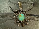 Kingman Turquoise, Alchemia Sun Pendant