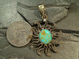 Kingman Turquoise, Alchemia Sun Pendant