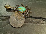 Kingman Turquoise, Alchemia Sun Pendant