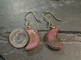 Rhodonite, Alchemia Crescent Moon Earrings