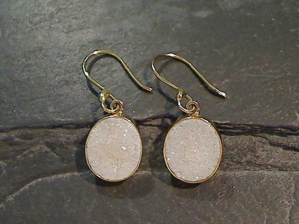White Druzy, Alchemia Earrings