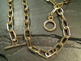 24" Gold Tone 6.5mm Paper Clip Chain - Toggle Clasp