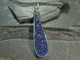 Blue / Purple Druzy, Fine Sterling Silver Pendant