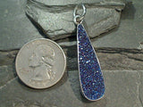 Blue / Purple Druzy, Fine Sterling Silver Pendant