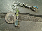 Labradorite, Peridot, Sterling Silver Earrings