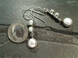Pearl, Sterling Silver Earrings