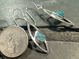 Rough Apatite, Sterling Silver Earrings