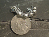 Pearl, Sterling Silver Moon Pendant