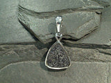 Druzy Quartz, Rhodium Plated Sterling Silver Pendant