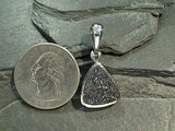 Druzy Quartz, Rhodium Plated Sterling Silver Pendant