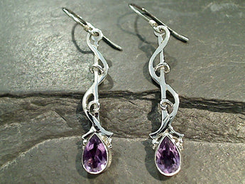 Amethyst, Sterling Silver Earrings
