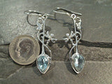 Blue Topaz, Sterling Silver Earrings