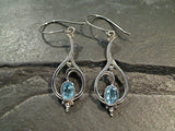 Blue Topaz, Sterling Silver Earrings