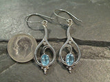 Blue Topaz, Sterling Silver Earrings