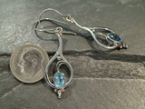 Blue Topaz, Sterling Silver Earrings