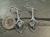 Blue Topaz, Sterling Silver Earrings