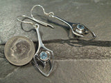 Blue Topaz, Sterling Silver Earrings