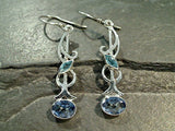 Blue Topaz, Blue Quartz, Sterling Silver Earrings