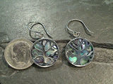 Abalone, Sterling Silver Tree of Life Earrings