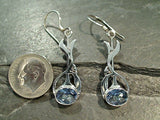 Blue Quartz, Sterling Silver Earrings