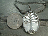 Mother of Pearl, Sterling Silver Tree of Life Pendant