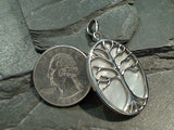 Mother of Pearl, Sterling Silver Tree of Life Pendant