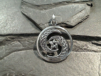 Sterling Silver Celtic Moons Pendant