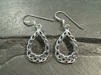 Sterling Silver Celtic Tear Drop Earrings