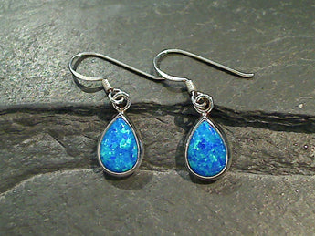 Lab Created Opal, Sterling Silver Small Earrings