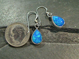 Lab Created Opal, Sterling Silver Small Earrings