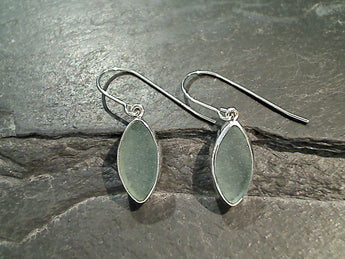 Sea Glass, Sterling Silver Earrings