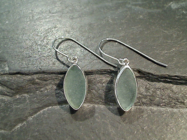 Sea Glass, Sterling Silver Earrings