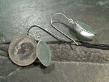 Sea Glass, Sterling Silver Earrings