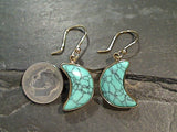 Turquoise, Alchemia Crescent Moon Earrings