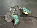 Turquoise, Alchemia Crescent Moon Earrings