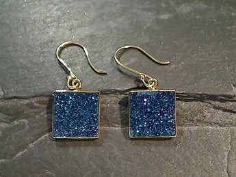 Blue Druzy Quartz, Alchemia Earrings