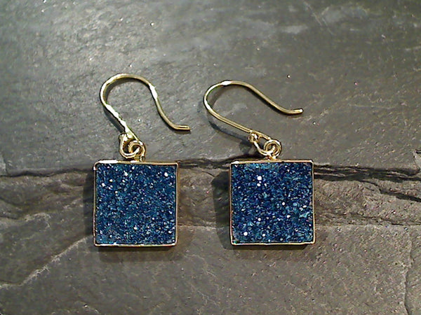 Blue Druzy Quartz, Alchemia Earrings