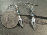 Blue Topaz, Sterling Silver Shell Earrings